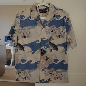 AllSaints Pisces Slim Fit Print Short Sleeve